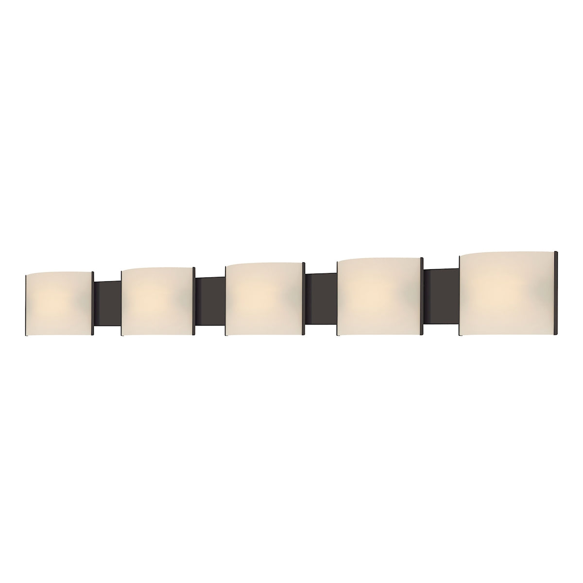 ELK Lighting BV715-10-45 Pannelli 5-Light Vanity Sconce in Oil Rubbed Bronze with Hand-formed White Opal Glass