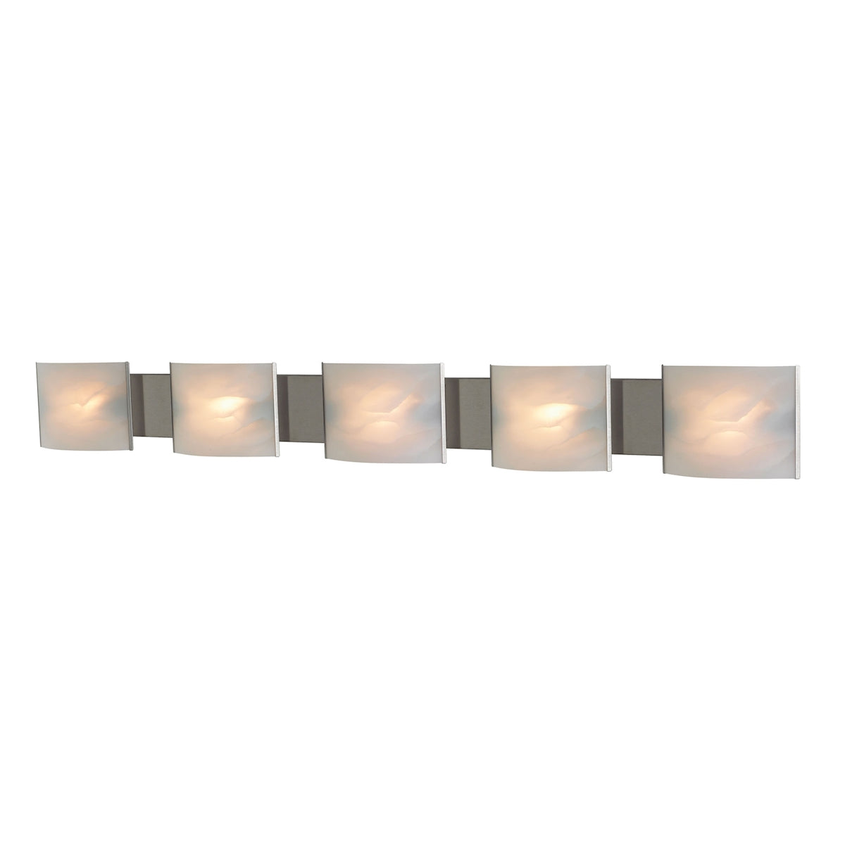 ELK Lighting BV715-6-16 Pannelli 5-Light Vanity Sconce in Stainless Steel with Hand-formed White Alabaster Glass