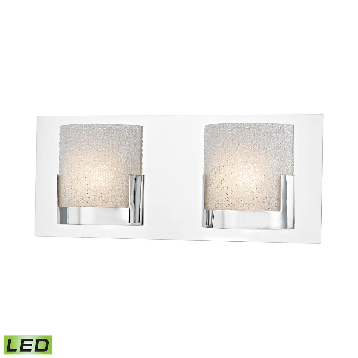 ELK Lighting BVL1202-0-15 Ophelia 2-Light Vanity Sconce in Chrome with Perforated Clear Glass - Integrated LED