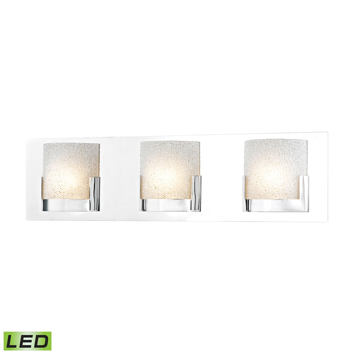 ELK Lighting BVL1203-0-15 Ophelia 3-Light Vanity Sconce in Chrome with Perforated Clear Glass - Integrated LED