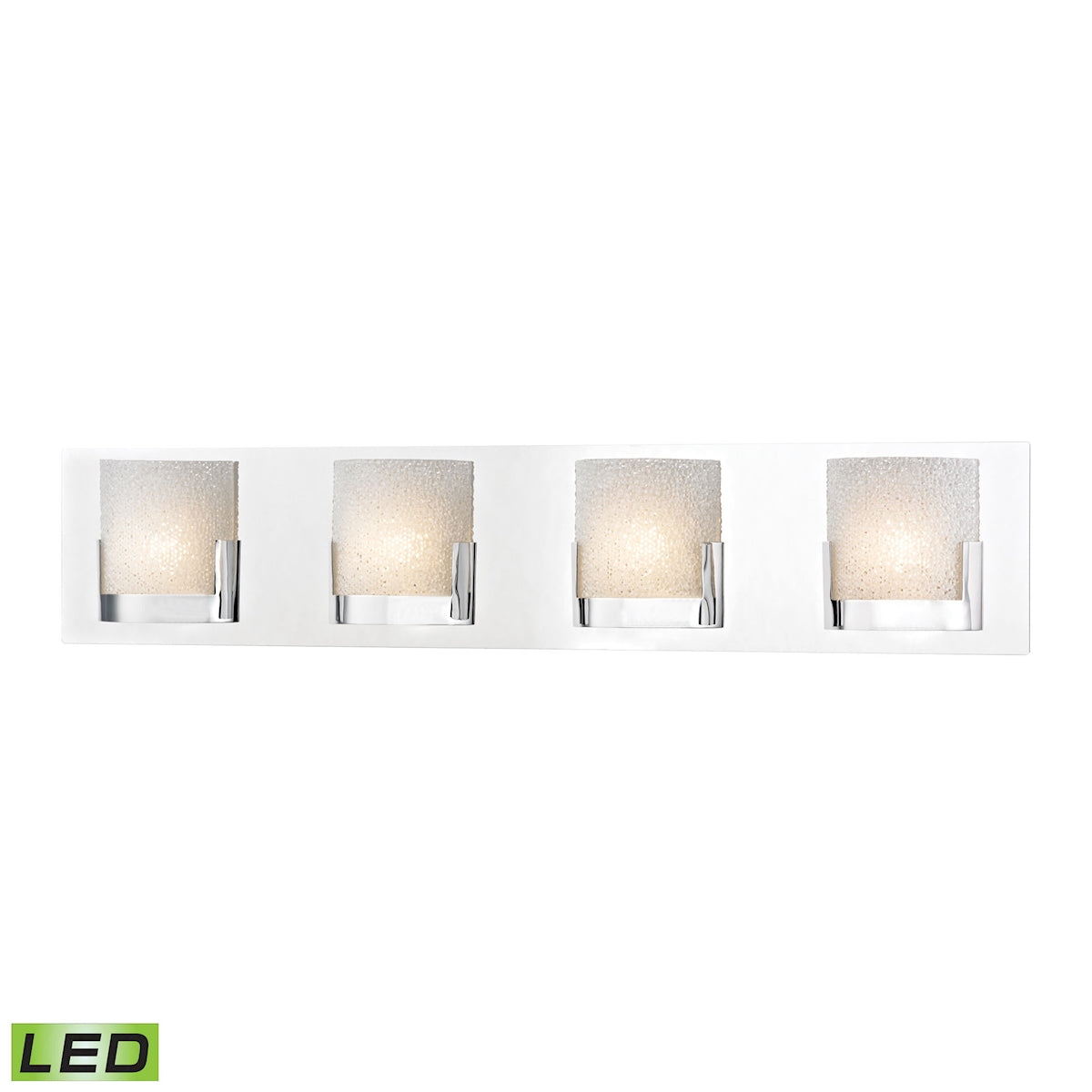 ELK Lighting BVL1204-0-15 Ophelia 4-Light Vanity Sconce in Chrome with Perforated Clear Glass - Integrated LED