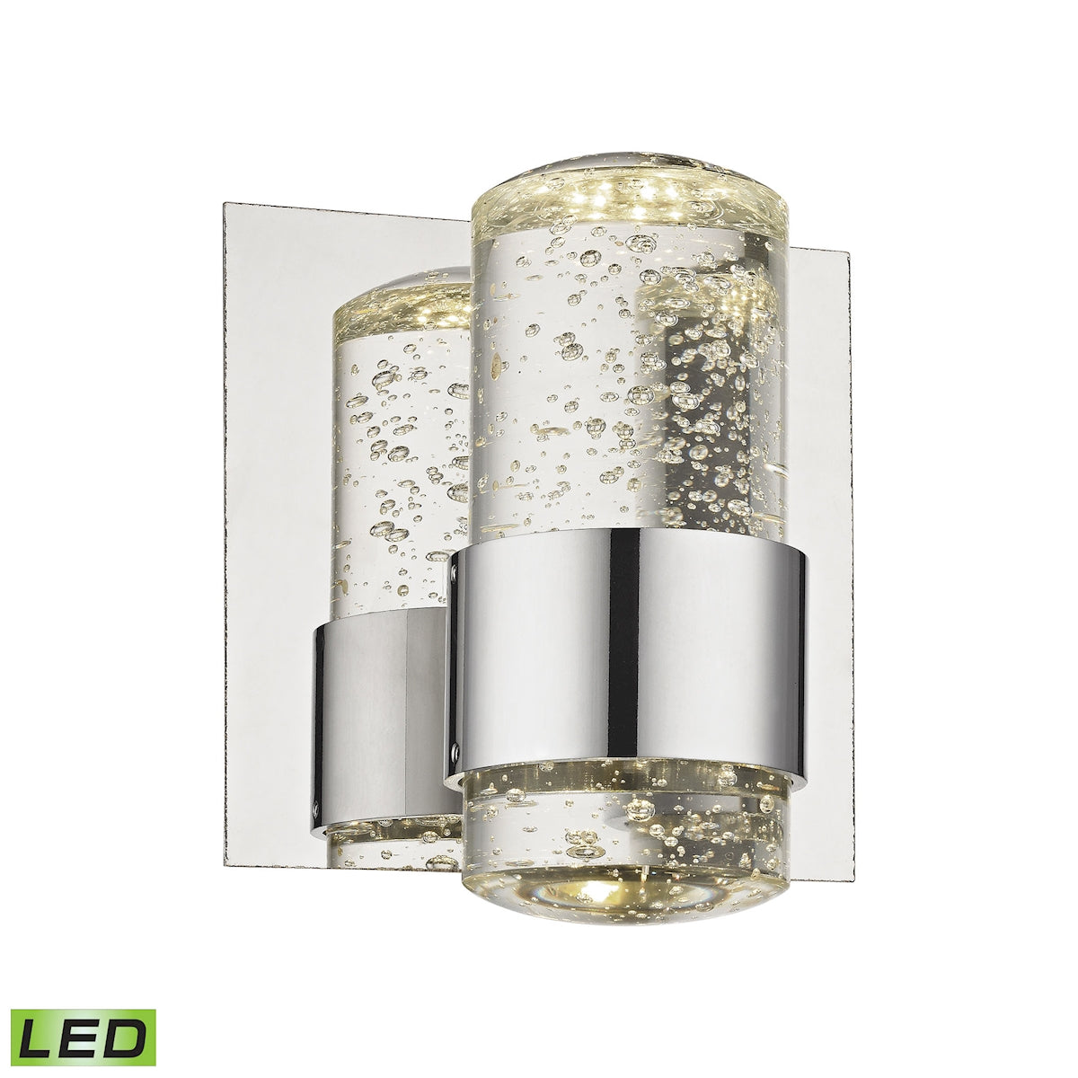 ELK Lighting BVL151-0-15 Surrey 1-Light Vanity Lamp in Chrome with Clear Bubble Glass - Integrated LED
