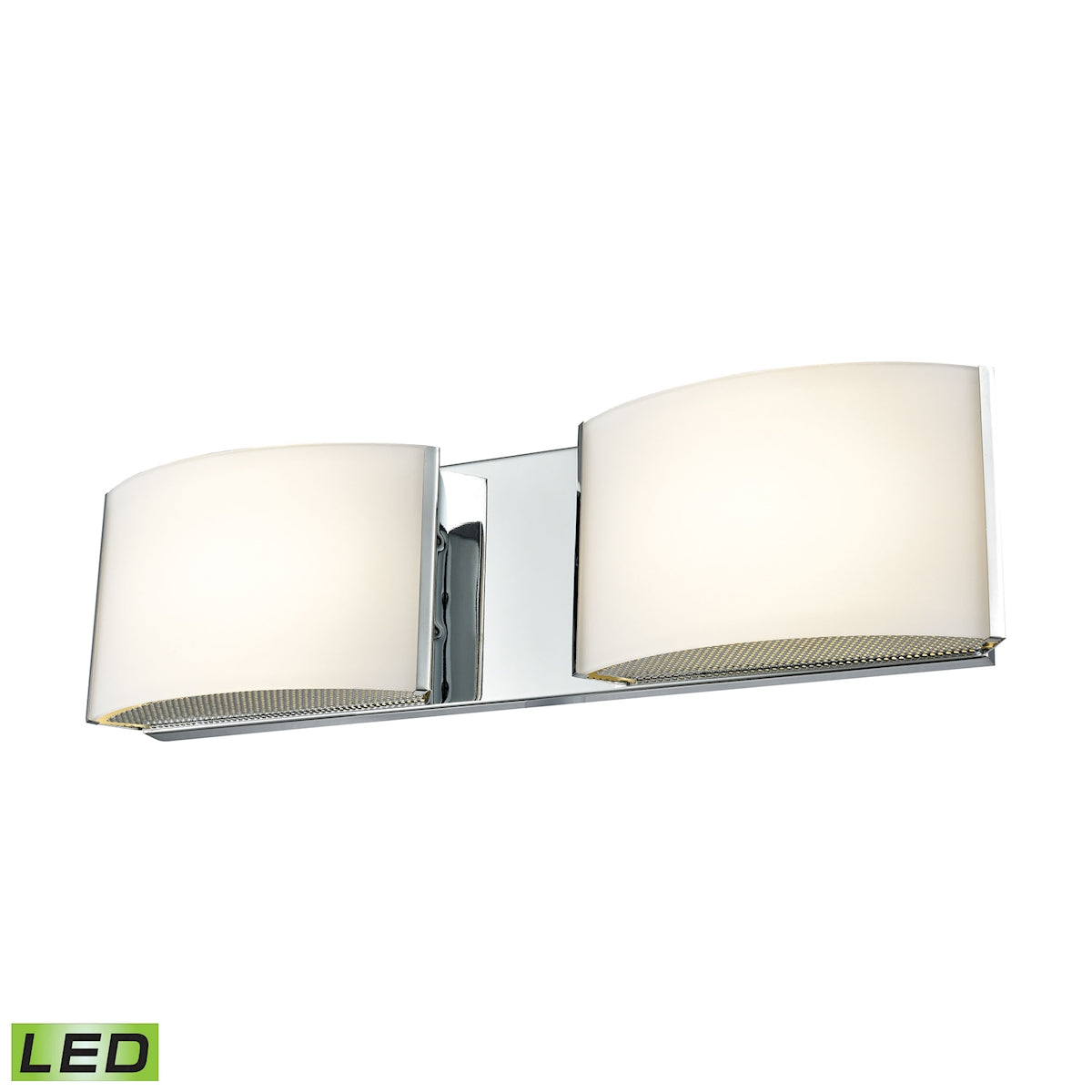 ELK Lighting BVL912-10-15 Pandora 2-Light Vanity Sconce in Chrome with Opal Glass - Integrated LED