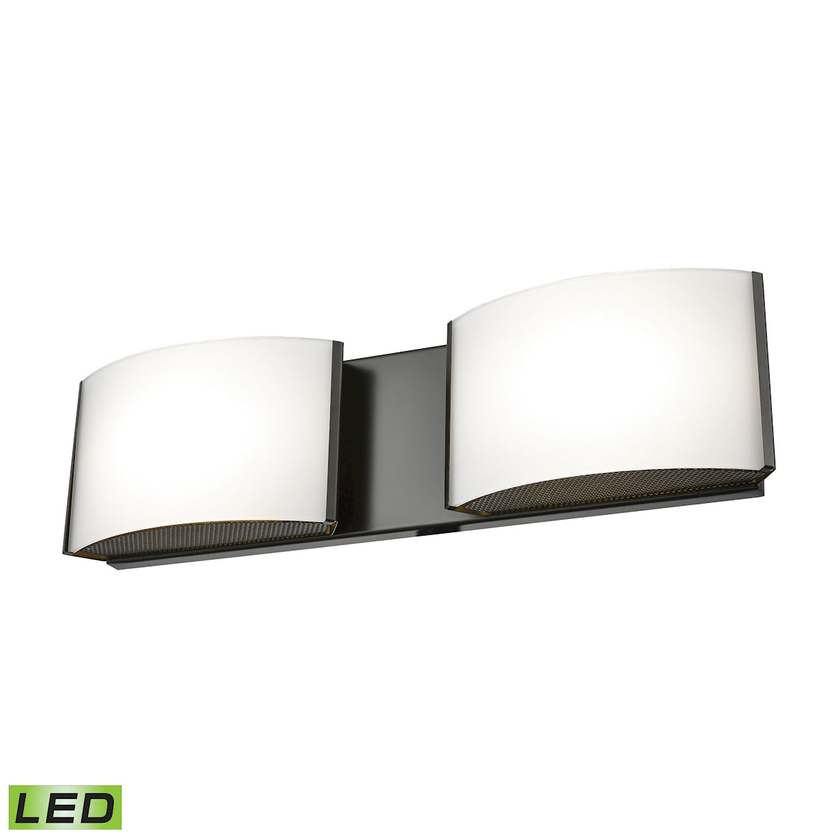 ELK Lighting BVL912-10-45 Pandora 2-Light Vanity Sconce in Oiled Bronze with Opal Glass - Integrated LED