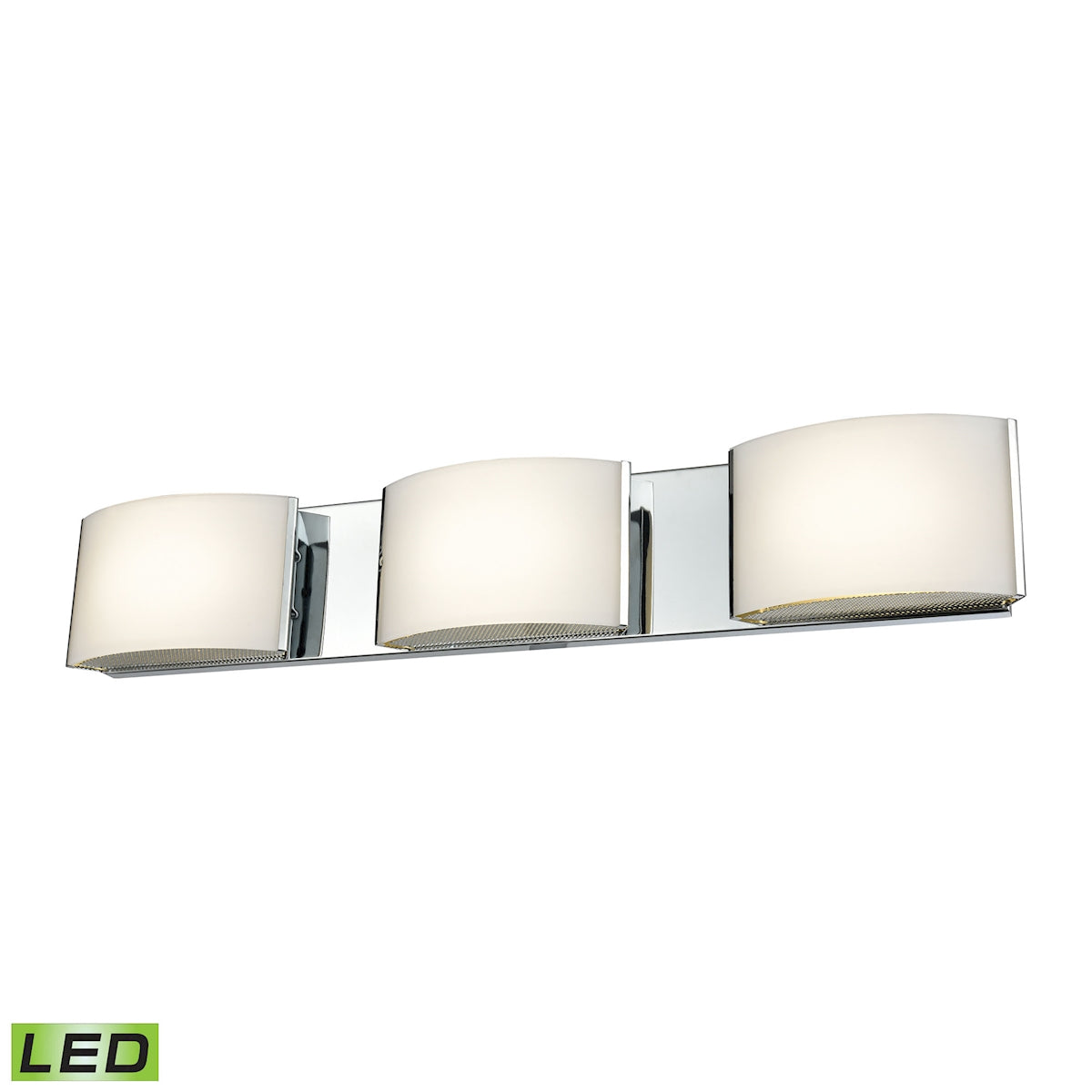 ELK Lighting BVL913-10-15 Pandora 3-Light Vanity Sconce in Chrome with Opal Glass - Integrated LED