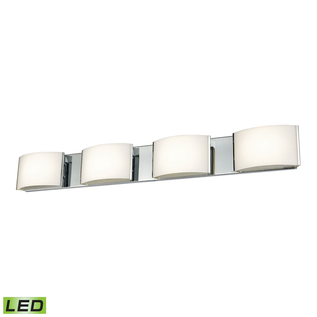 ELK Lighting BVL914-10-15 Pandora 4-Light Vanity Sconce in Chrome with Opal Glass - Integrated LED