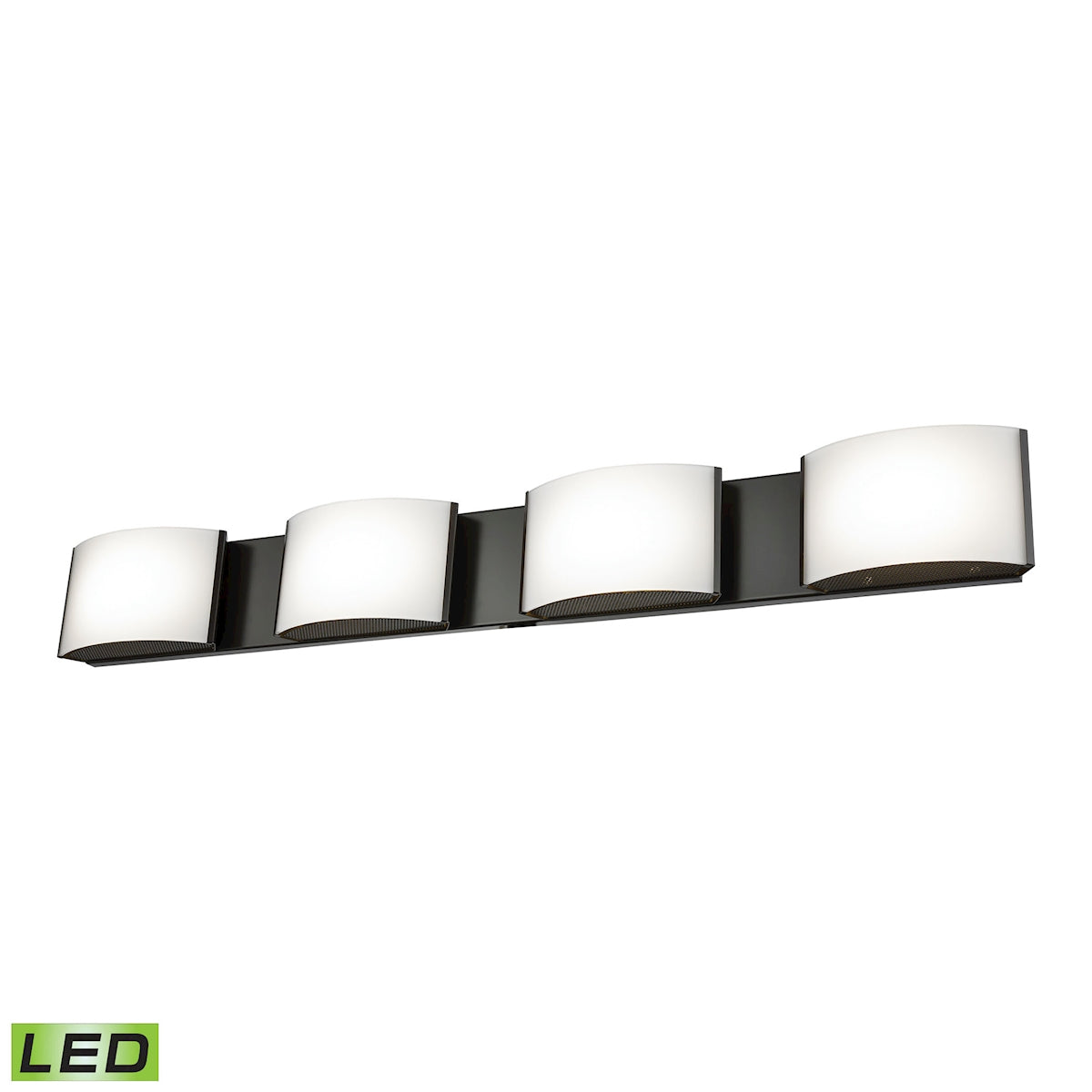 ELK Lighting BVL914-10-45 Pandora 4-Light Vanity Sconce in Oiled Bronze with Opal Glass - Integrated LED