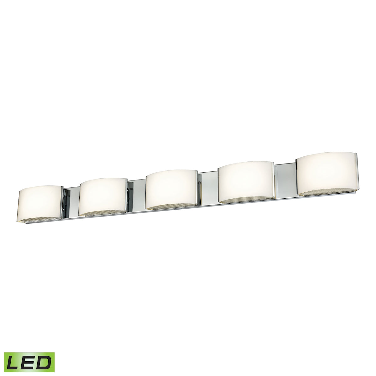ELK Lighting BVL915-10-15 Pandora 5-Light Vanity Sconce in Chrome with Opal Glass - Integrated LED