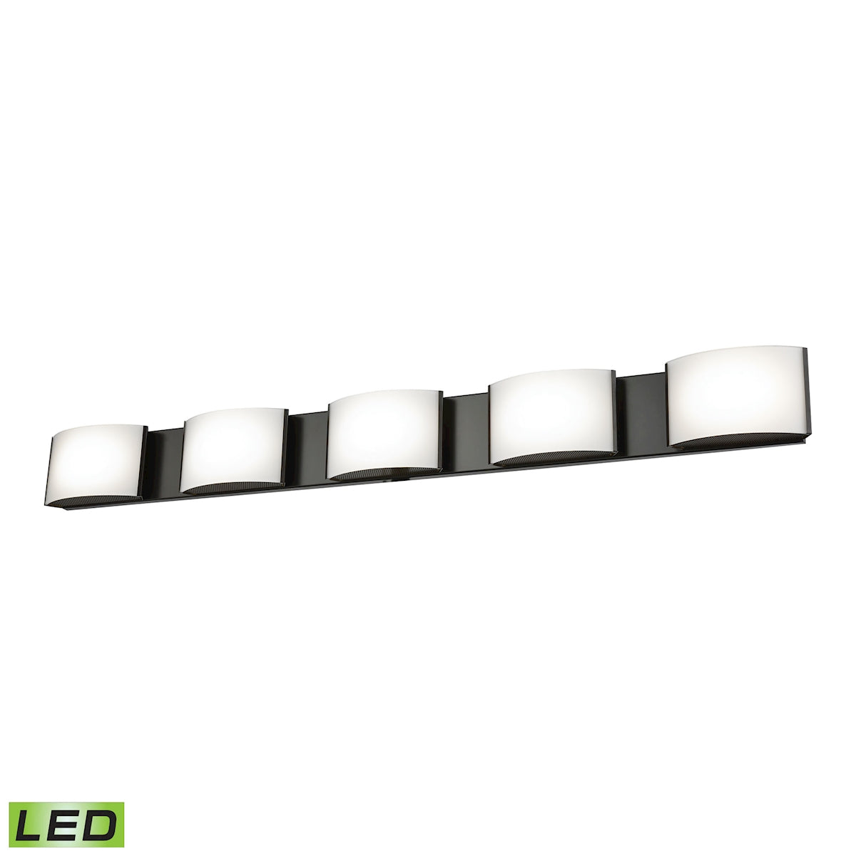 ELK Lighting BVL915-10-45 Pandora 5-Light Vanity Sconce in Oiled Bronze with Opal Glass - Integrated LED