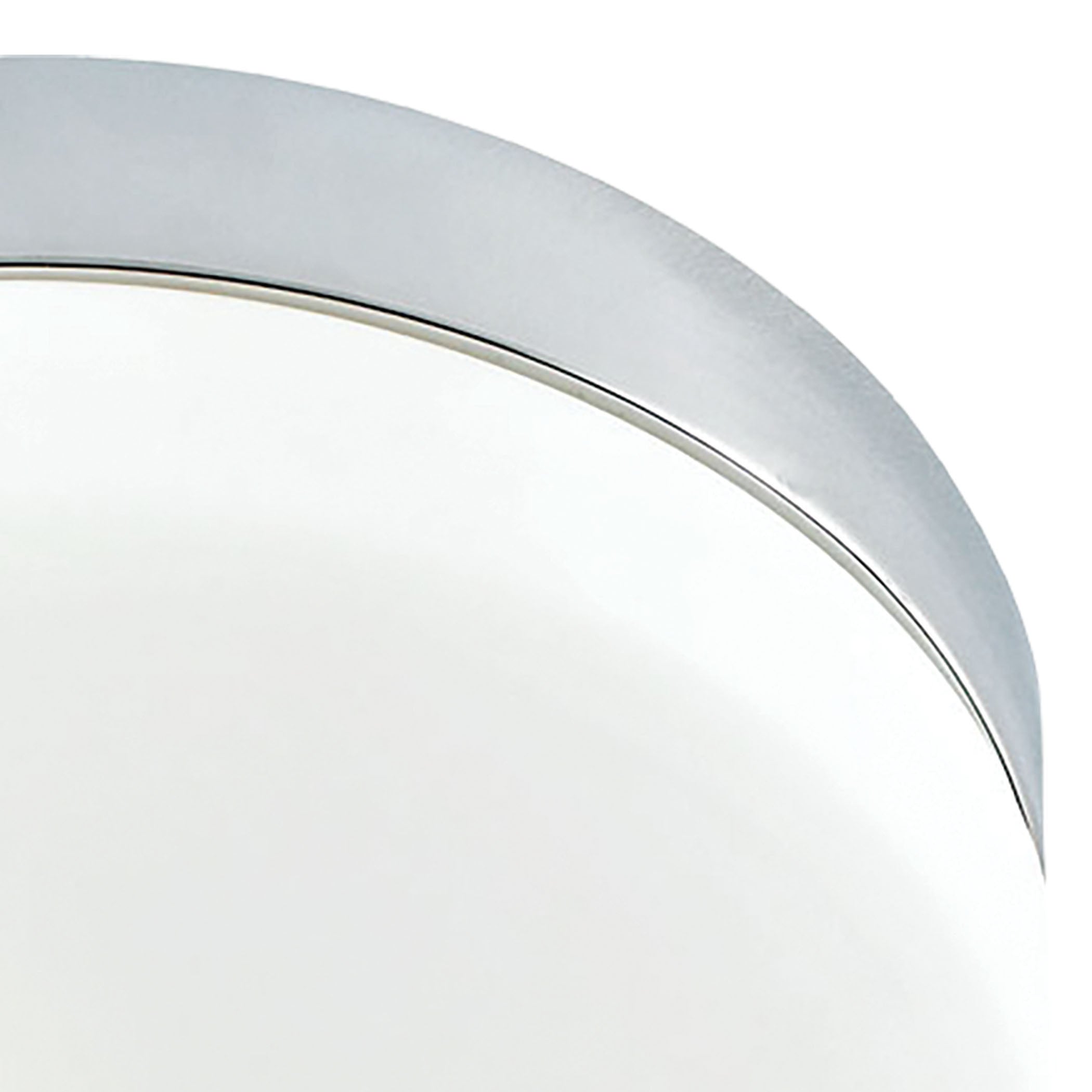 ELK Lighting FM1025-10-95 Disc 2-Light Flush Mount in Metallic Grey with White Opal Glass - Medium