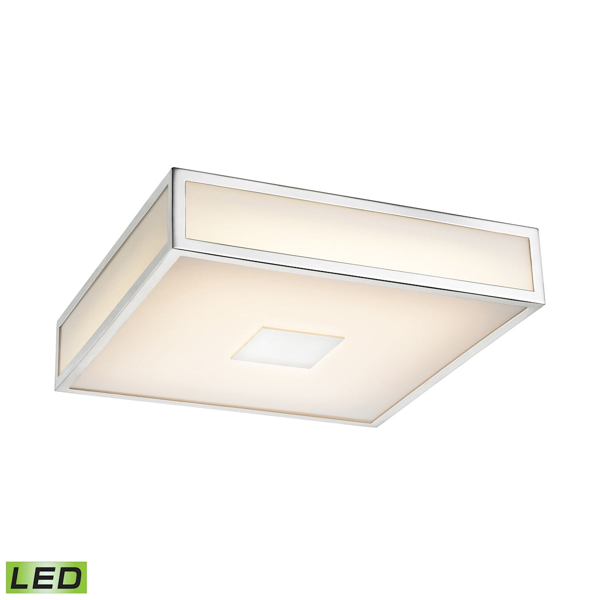 ELK Lighting FML4000-10-15 Hampstead 1-Light Flush Mount in Chrome with Opal White Acrylic Diffuser - Integrated LED