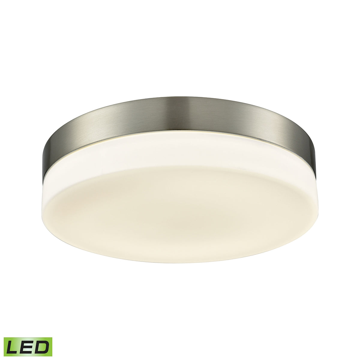ELK Lighting FML4075-10-16M Holmby 1-Light Round Flush Mount in Satin Nickel with Opal Glass Diffuser - Integrated LED - Large