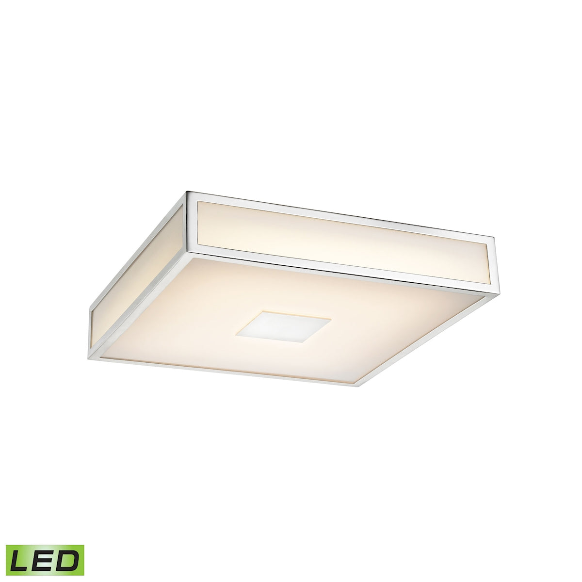ELK Lighting FML4100-10-15 Hampstead 1-Light Flush Mount in Chrome with Opal White Acrylic Diffuser - Integrated LED