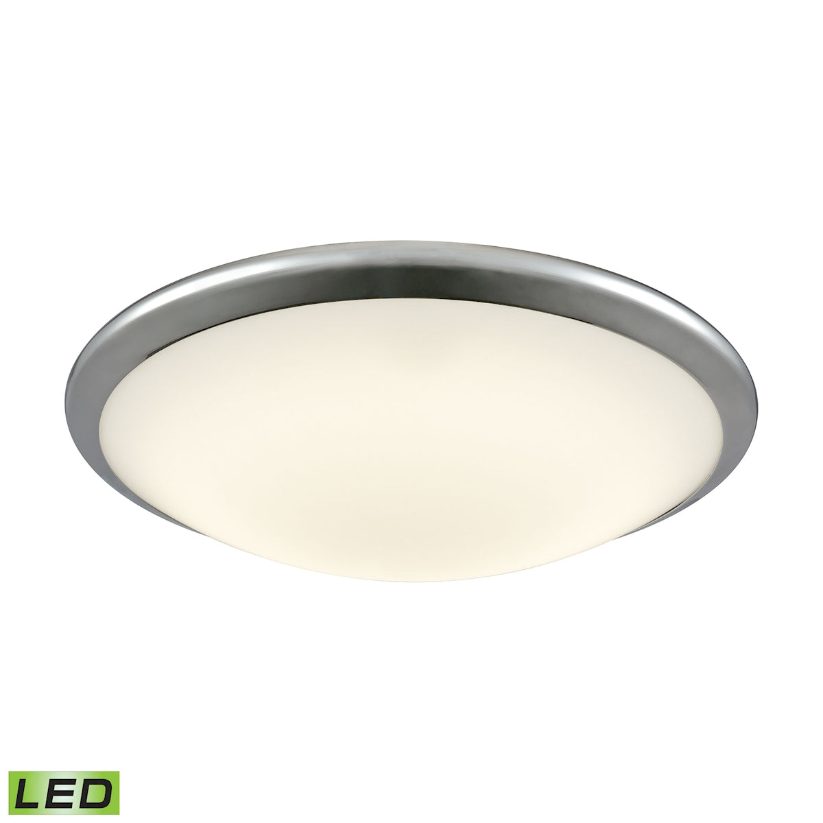 ELK Lighting FML4550-10-15 Clancy 1-Light Round Flush Mount in Chrome with Opal Glass - Integrated LED - Large