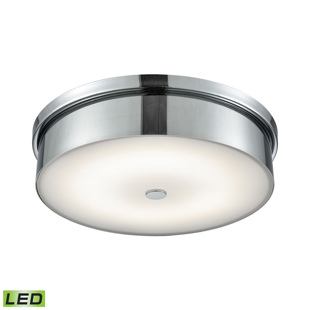 ELK Lighting FML4950-10-15 Towne 1-Light Round Flush Mount in Chrome with Opal Glass Diffuser - Integrated LED - Large