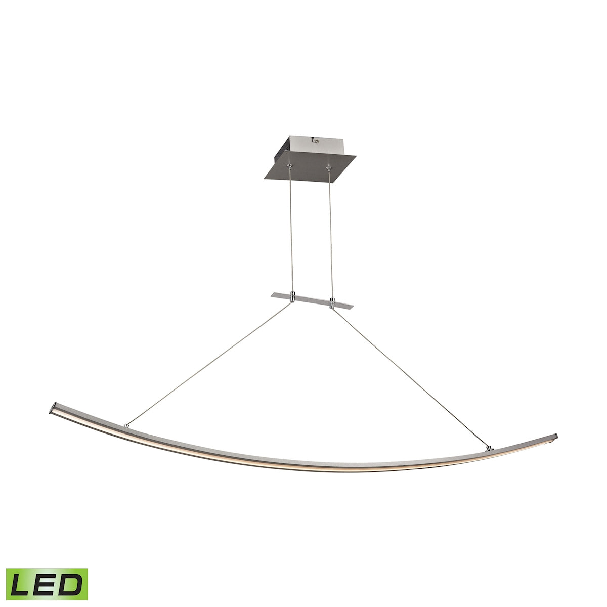 ELK Lighting LC1310-10-98 Bow 1-Light Island Light in Aluminum with White Polycarbonate Diffuser - Integrated LED