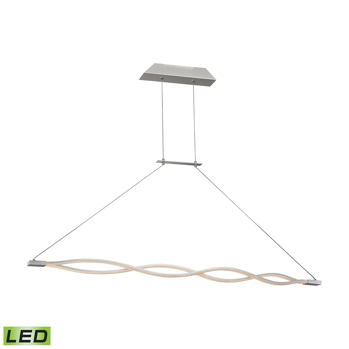 ELK Lighting LC1350-10-98 Twist 2-Light Island Light in Aluminum with Opal Glass Diffuser - Integrated LED