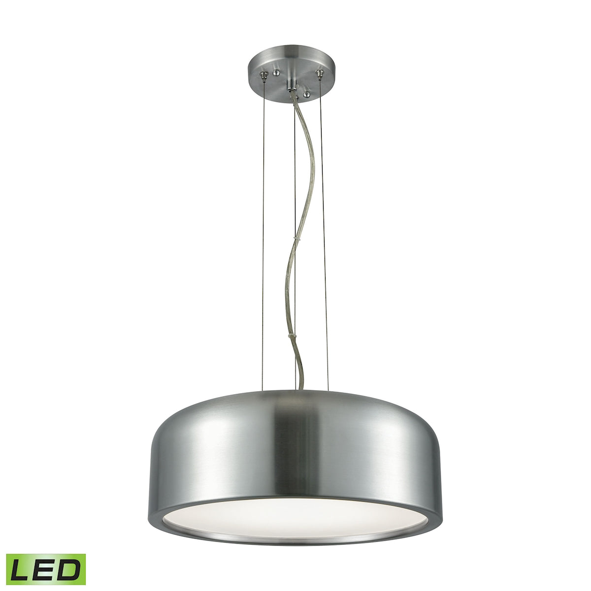 ELK Lighting LC2101-N-98 Kore 1-Light Pendant in Aluminum with Acrylic Diffuser - Integrated LED
