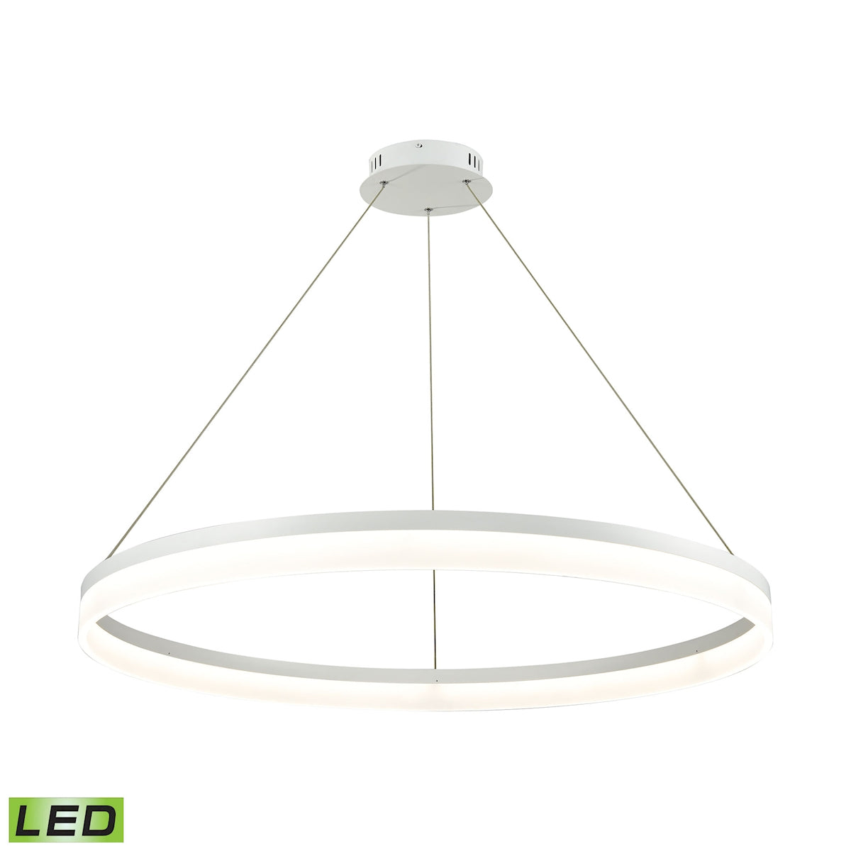 ELK Lighting LC2401-N-30 Cycloid 1-Light Chandelier in Matte White with Acrylic Diffuser - Integrated LED - Large