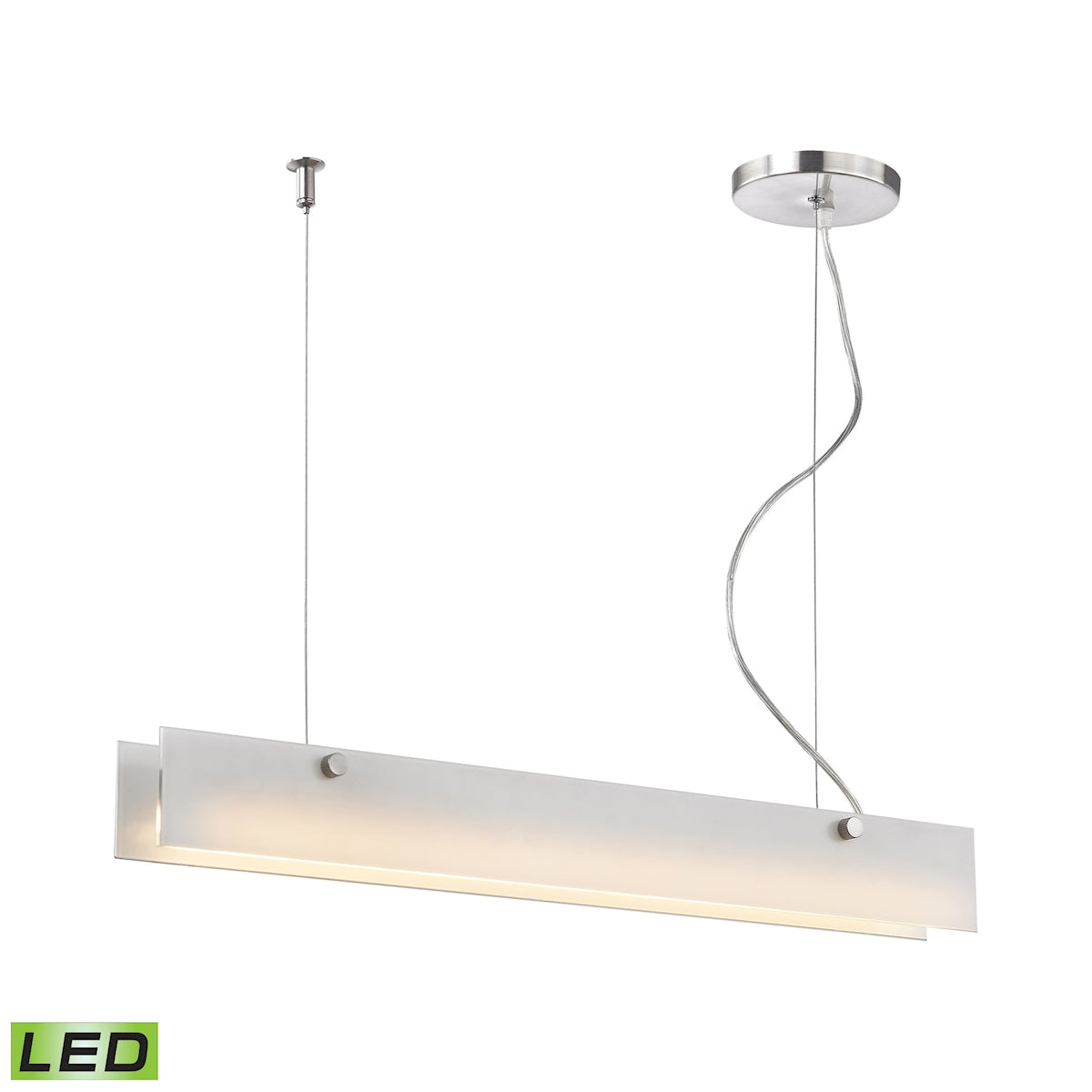 ELK Lighting LC4020-10-98 Iris 1-Light Island Light in Aluminum with White Glass Diffuser - Integrated LED
