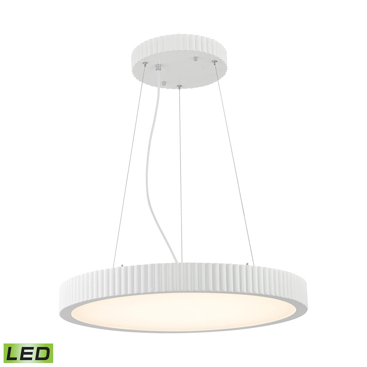 ELK Lighting LC603-10-30 Digby 240-Light Chandelier in Matte White with Opal White Glass Diffuser