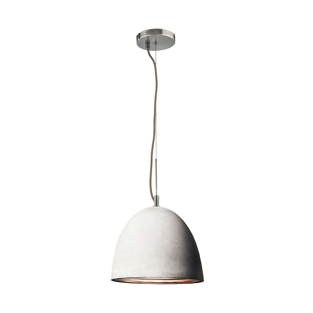 ELK Lighting PS4702-140-15 Castle 1-Light Pendant in Chrome with Cement Shade