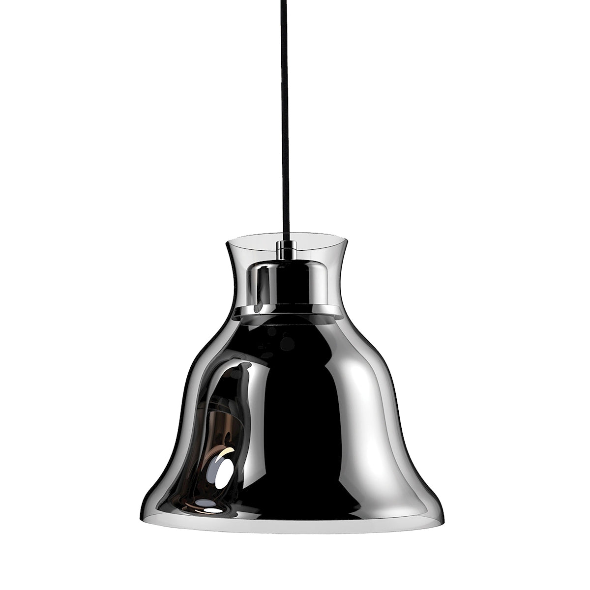 ELK Lighting PS8160-15-31 Bolero 1-Light Mini Pendant in Chrome with Bell-shaped Glass and Interior Metal Shade