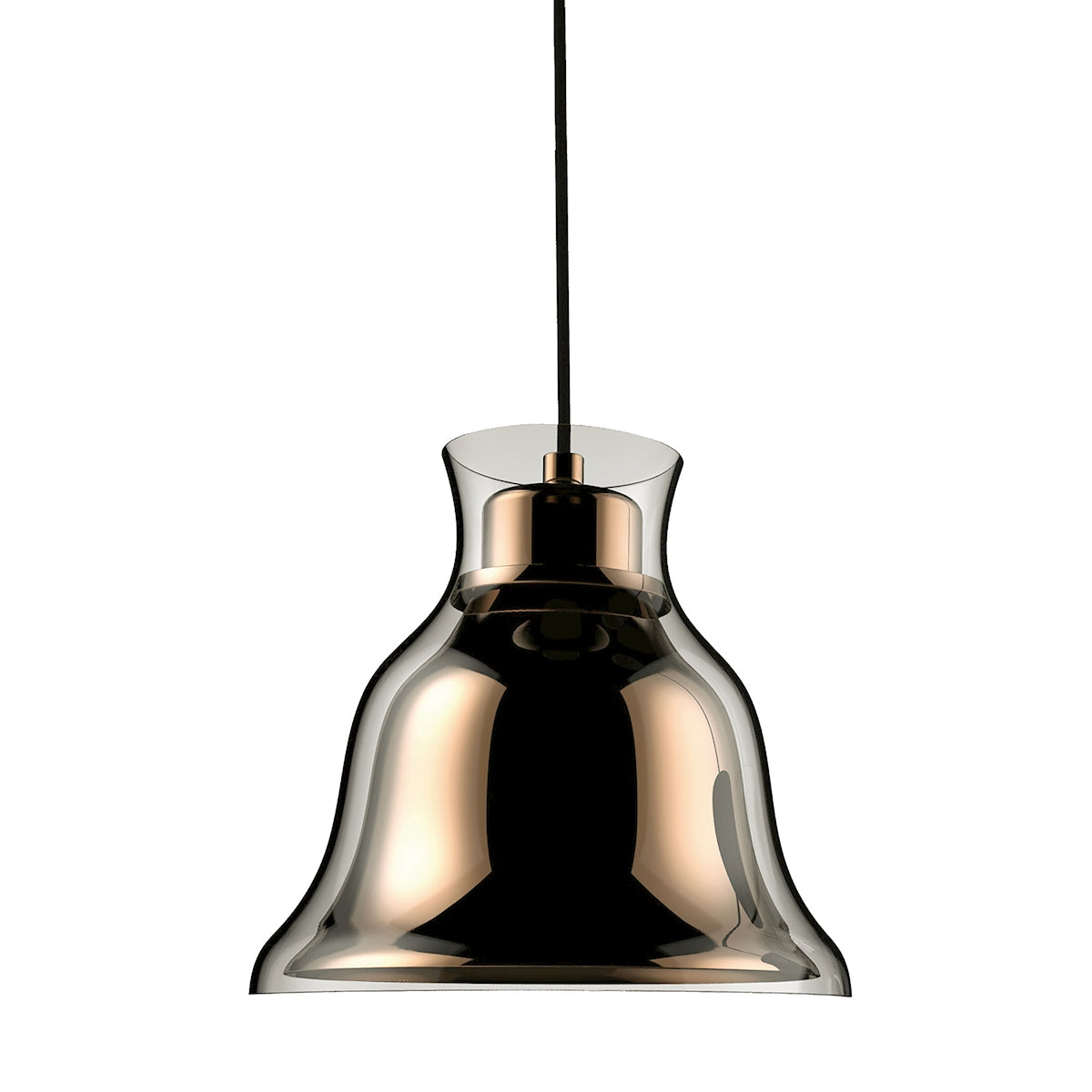 ELK Lighting PS8160-85-31 Bolero 1-Light Mini Pendant in Gold with Bell-shaped Glass and Interior Metal Shade