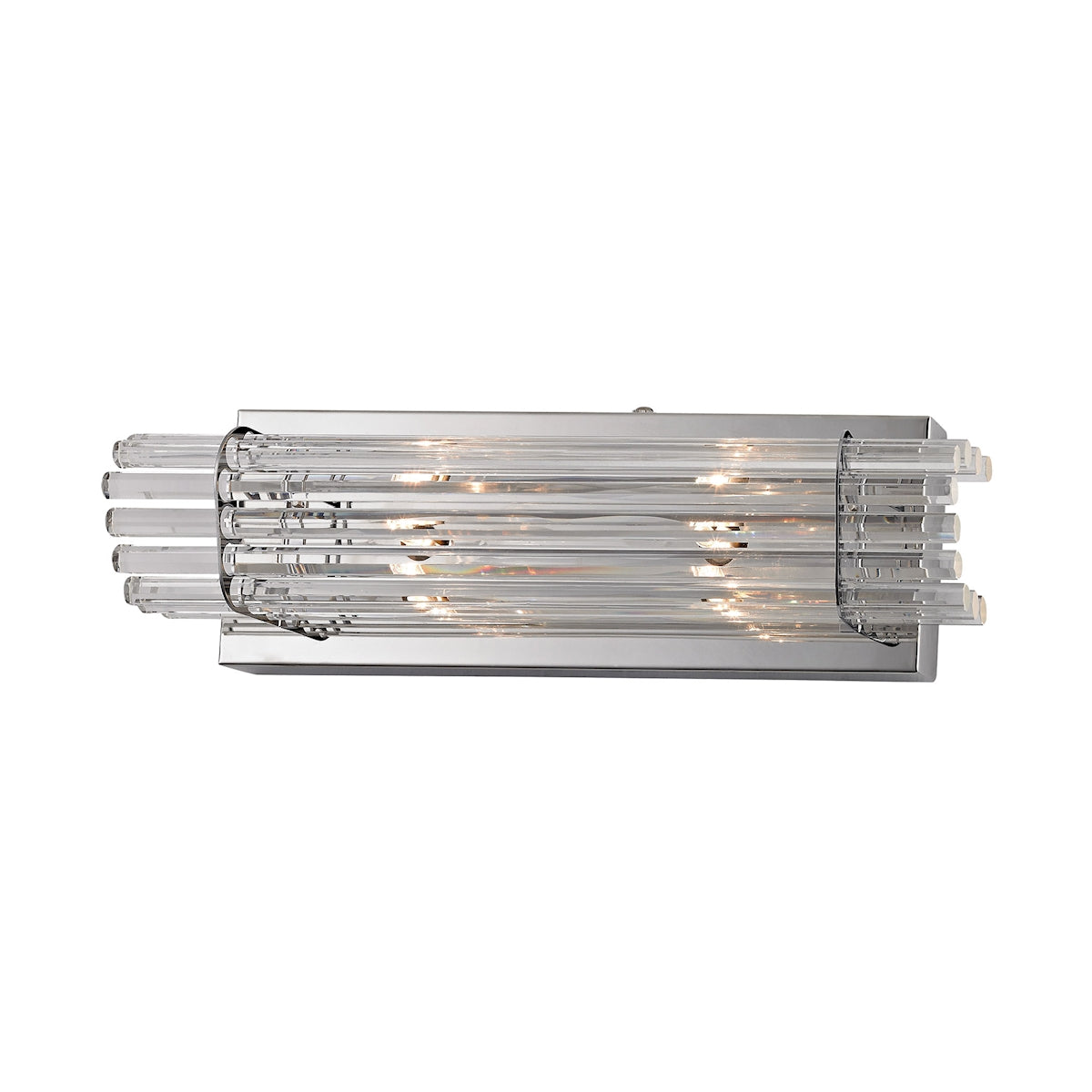 ELK Lighting WS702-0-15 Quebec 2-Light Vanity Sconce in Chrome with Clear Crystal Rod Diffusers