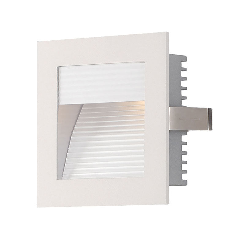 Elk WZ-102W Steplight Wall Recessed for New Construction (Xenon) with Lamp - Corrugated Plate/White Trim