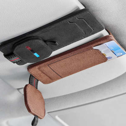 Multi-Functional Leather Glasses Holder Clip for Tesla Model Y/3/S/X-TESEVO