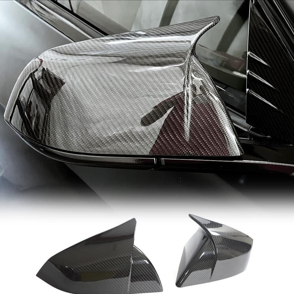 Real Carbon Fiber Mirror Caps for Tesla Model S 2021-2023 Bullhorn Style-TESEVO