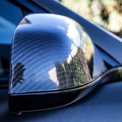 Real Carbon Fiber Mirror Caps for Tesla Model S 2021-2023 Original Style-TESEVO