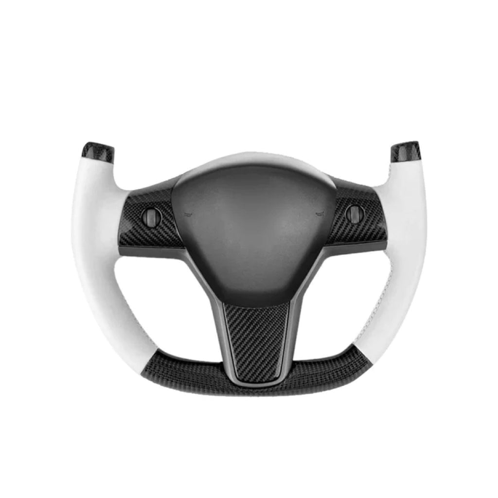 Yoke Steering Wheel for Model 3 / Y Carbon Fiber 【Style 3】-TESEVO