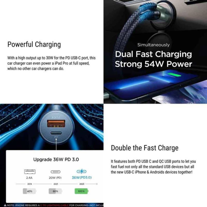 Fast USB Car Charger Adapter for Tesla Model Y/3/S/X-TESEVO