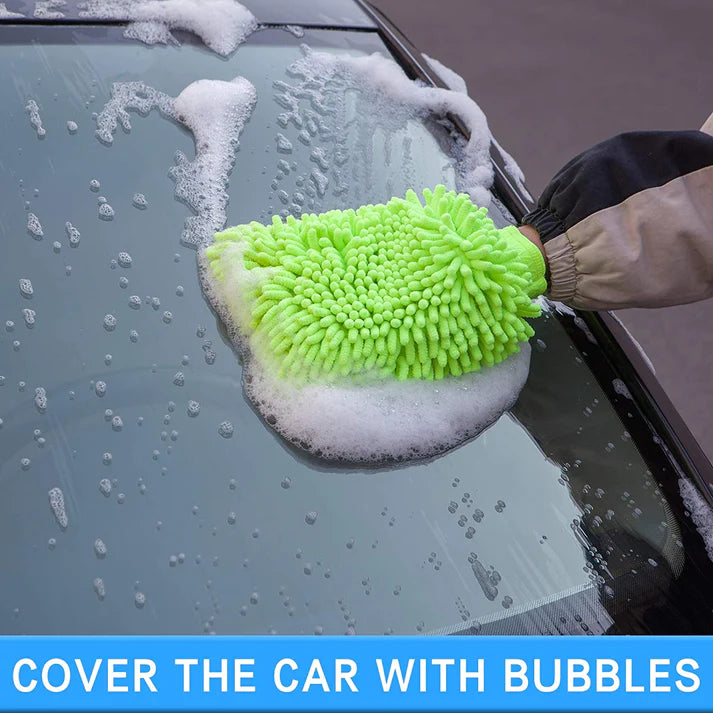Premium Chenille Car Wash Gloves 2pcs Coral velvet-TESEVO