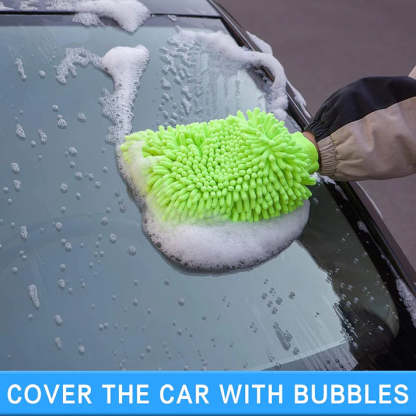 Premium Chenille Car Wash Gloves 2pcs Coral velvet-TESEVO