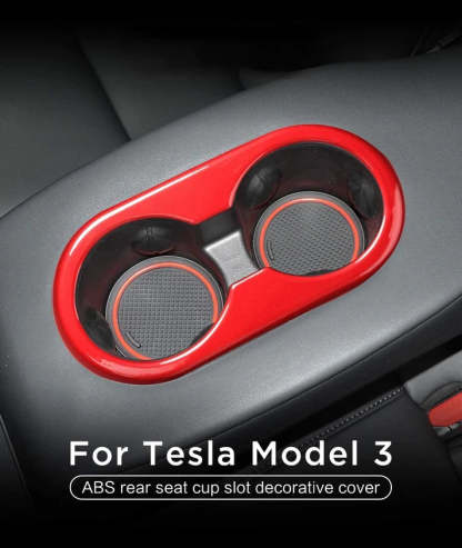 TESEVO Rear Seat Cup Holder Decorative Frame for Model 3/Y-TESEVO