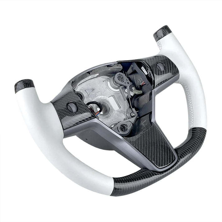 Yoke Steering Wheel for Model 3 / Y Carbon Fiber 【Style 3】-TESEVO