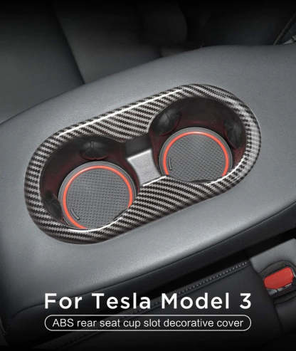 TESEVO Rear Seat Cup Holder Decorative Frame for Model 3/Y-TESEVO