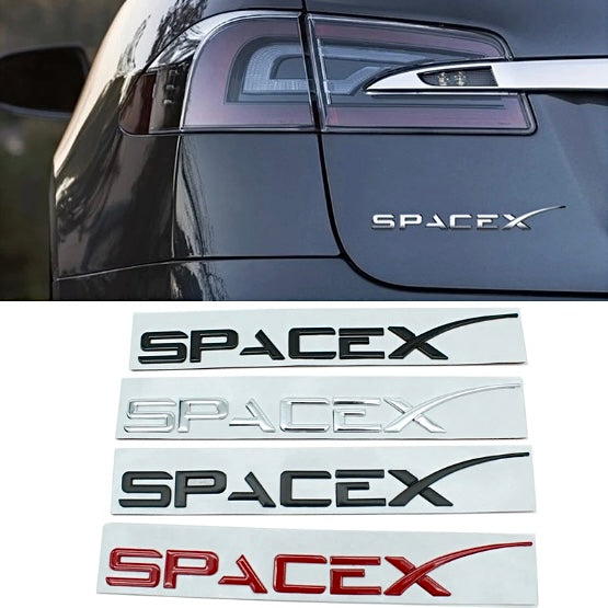 3D Metal Letters SpaceX Rear Trunk Sticker for Tesla Model 3/Y/S/X-TESEVO