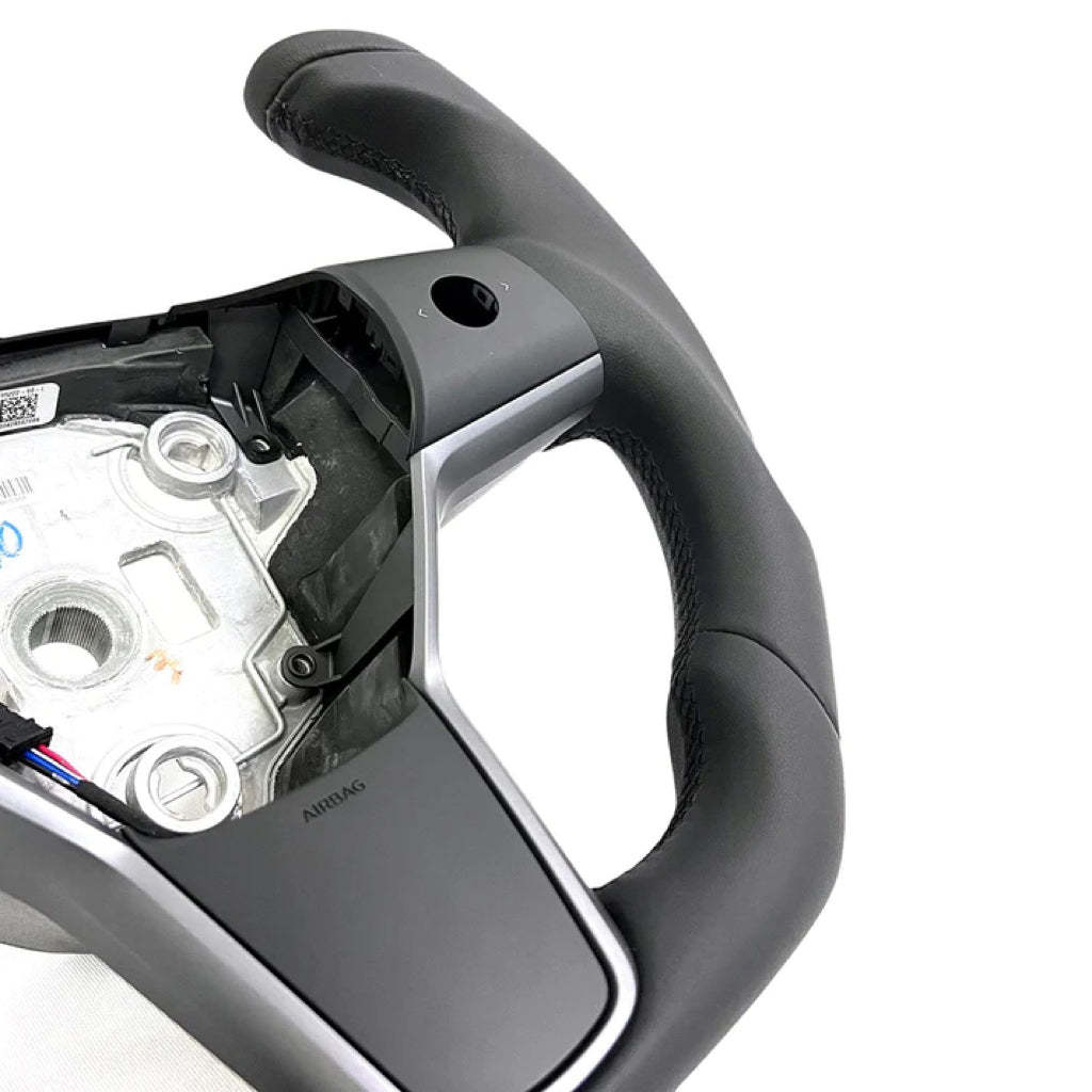 Yoke Steering Wheel for Model 3 / Y Full Leather 【Style 2】-TESEVO