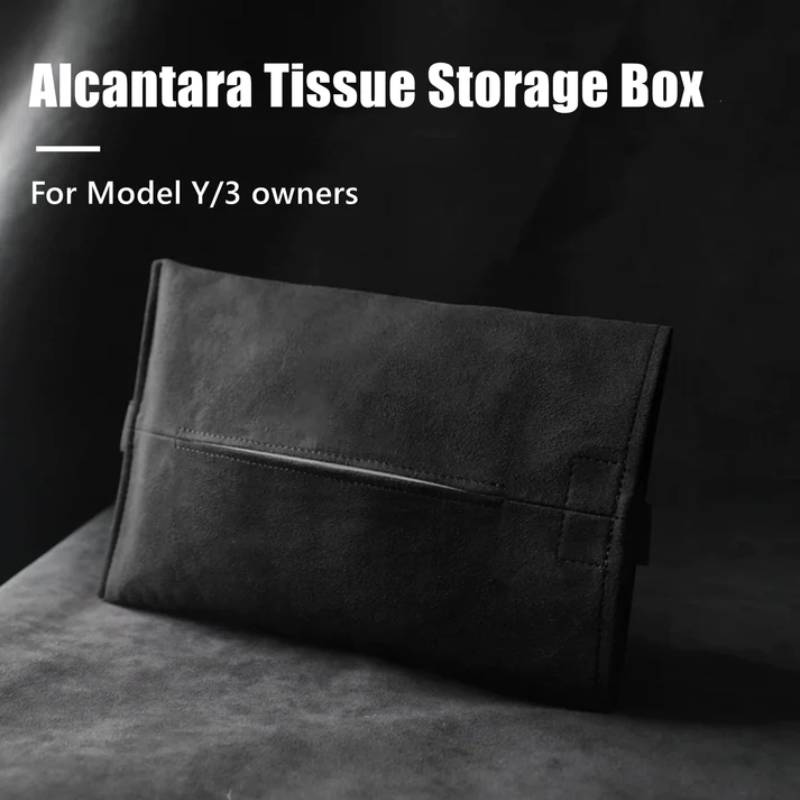 TESEVO Alcantara Hidden Tissue Box for Tesla Model 3/Y-TESEVO