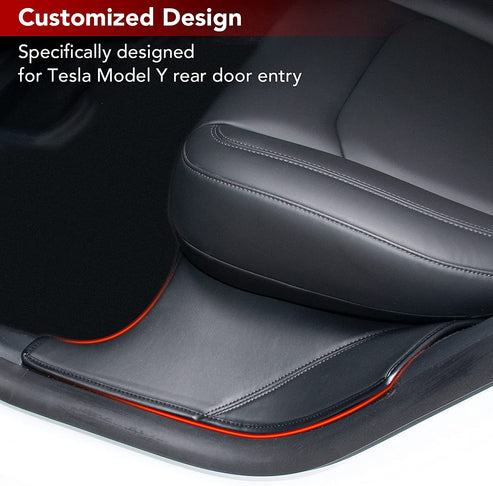 Rear Door Leather Threshold Strip for Tesla Model Y 2020-2023-TESEVO