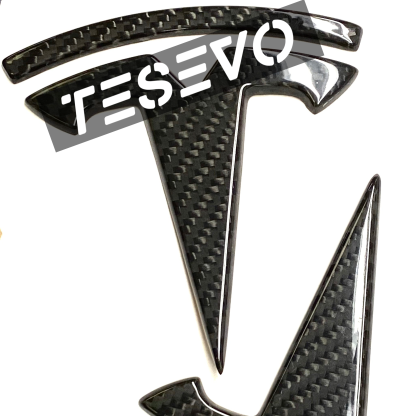 TESEVO Carbon Fiber "T" Logo Overlay Front & Rear-TESEVO