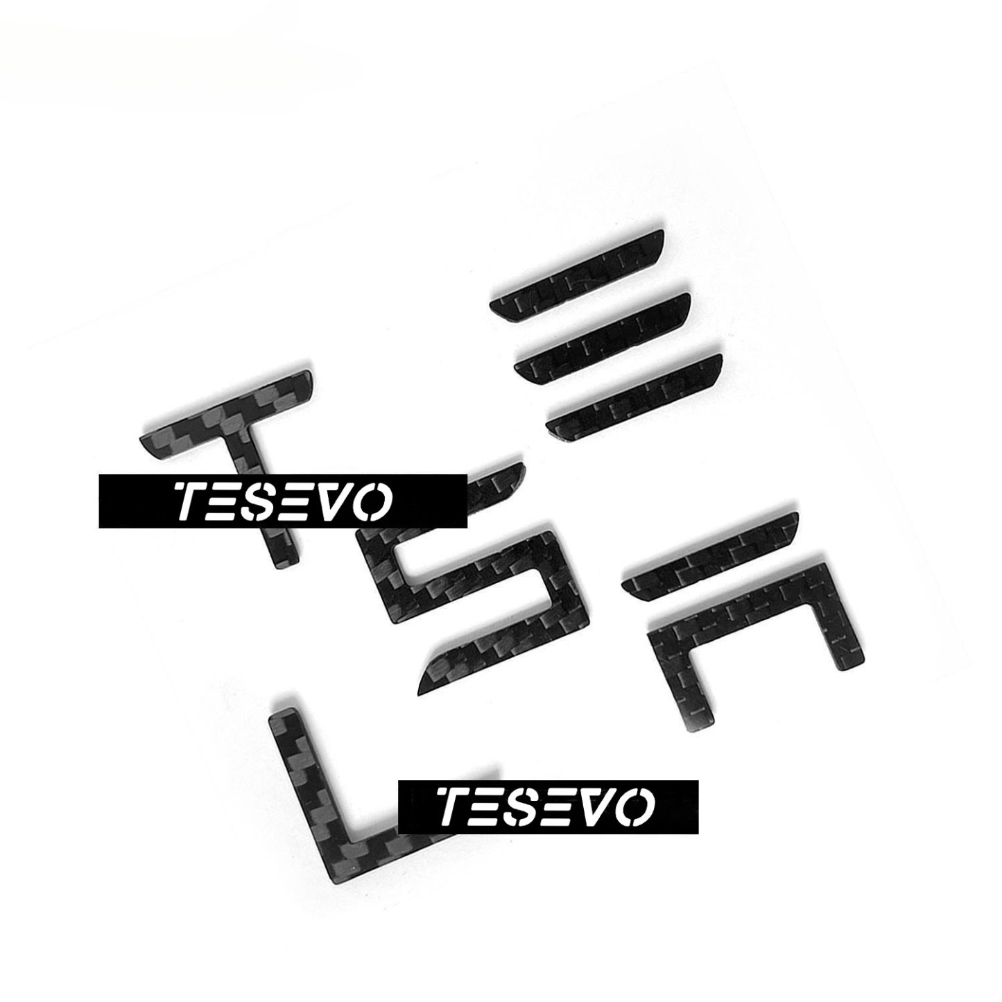 TESEVO Real Carbon Fiber Logo Cover for Model 3 / Y-TESEVO