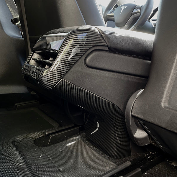 TESEVO Backseat Center Console Base Cap Carbon Fiber for Model 3/Y-TESEVO