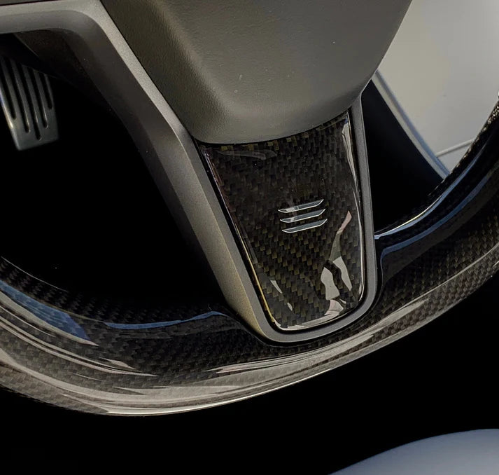 TESEVO Steering Wheel Grip Real Carbon Fiber Cover for Tesla Model 3/Y-TESEVO