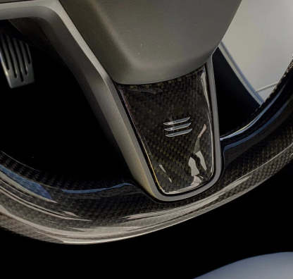 Steering Wheel Grip Cover Upper/Lower Parts Real Carbon Fiber for Tesla Model 3 / Y 2021-2023-TESEVO