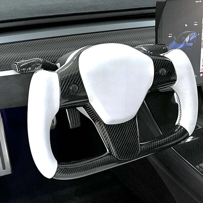 TESEVO Yoke Steering Wheel Mods for Model 3 / Y Plaid 【Style 9】-TESEVO